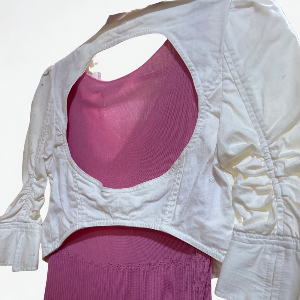 LaRok Cutout-Back Y2K Cream Bolero, Size S
